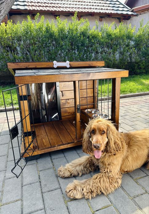 Cușca caine cu terasa si tarc 2 in 1 PREMIUM