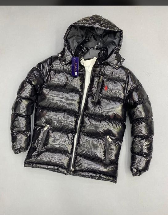 Geaca puffer Polo Ralph Lauren neagra lucioasa marimi s-xxl