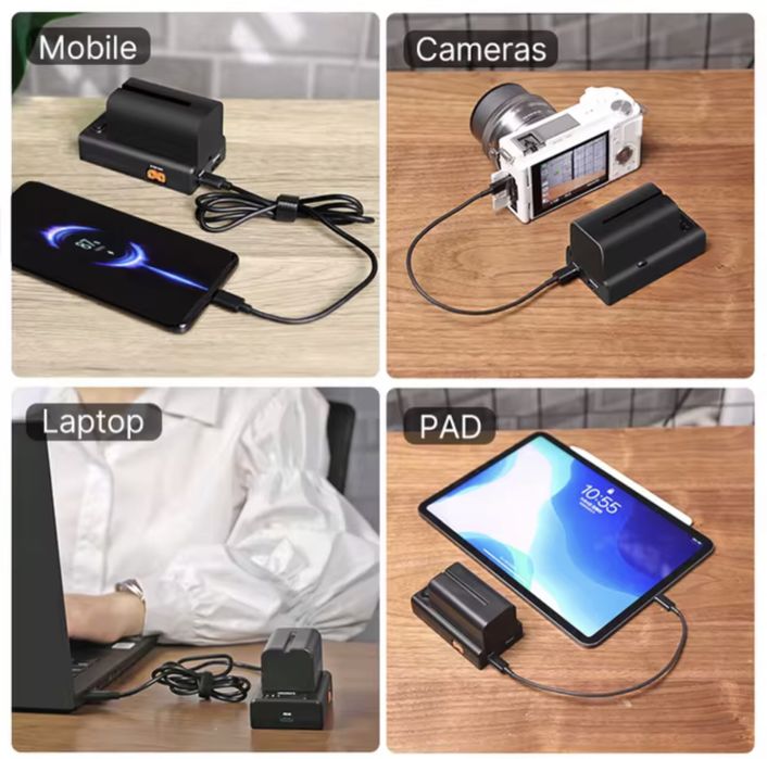 Универсална плочла NP-F.  зарядно За камера. Осветление. FAST CHARGER