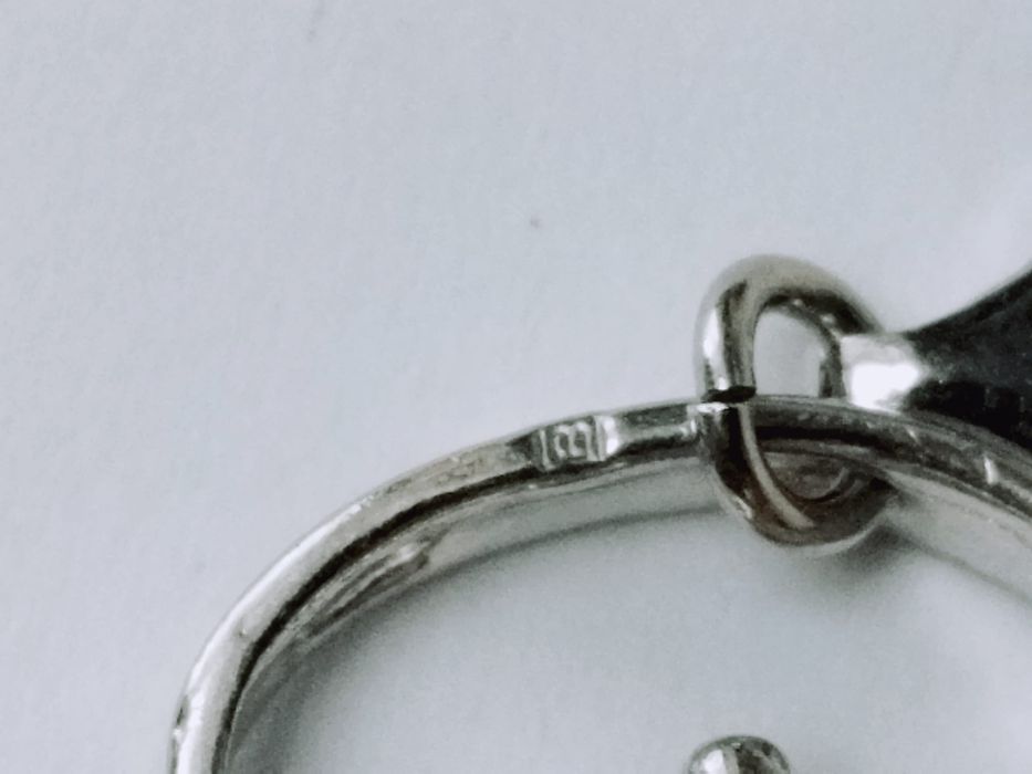 Vechi pandantiv charm din argint de 925 in forma de geanta, roz cu buline rosii