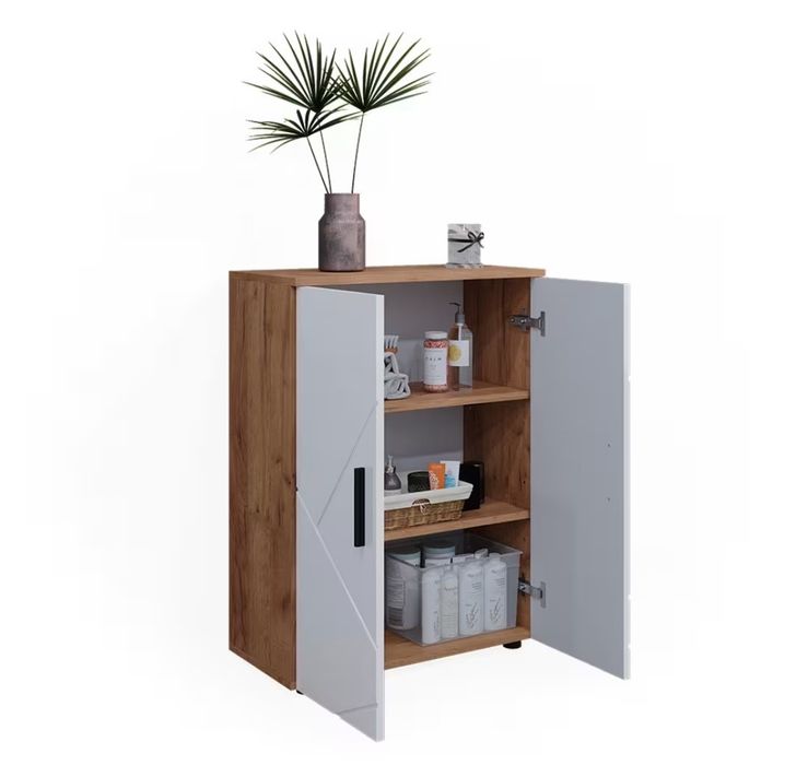 Скрин/шкаф бял гланц 5714