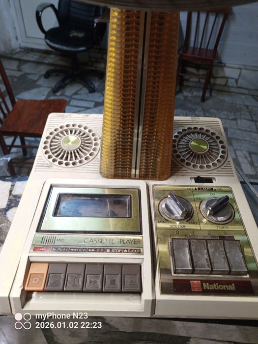 Ретро вентилатор National F-401C с КАСЕТОФОН – Колекционерски!