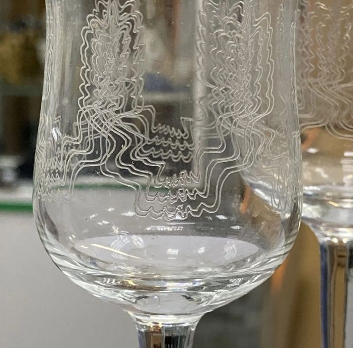 Рюмка фужер на ножке стекло  пантография