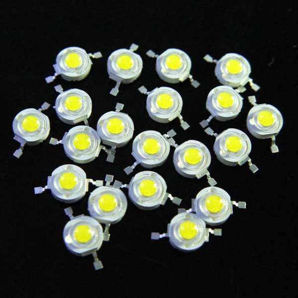 Мощни Светодиоди Студено или топло бял 1W светодиод за луни