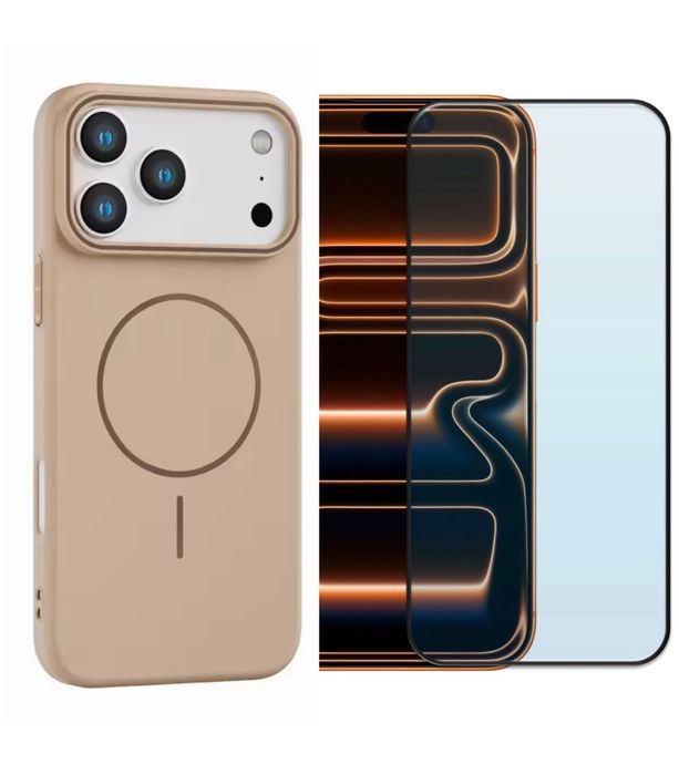 Husa Magsafe Armour + Folie Sticla  D/6D/Privacy Iphone 17 PRO MAX AIR