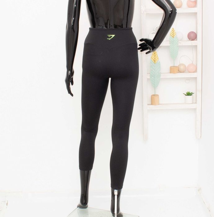 Gymshark оригинален дамски черен клин висока талия за фитнес XS