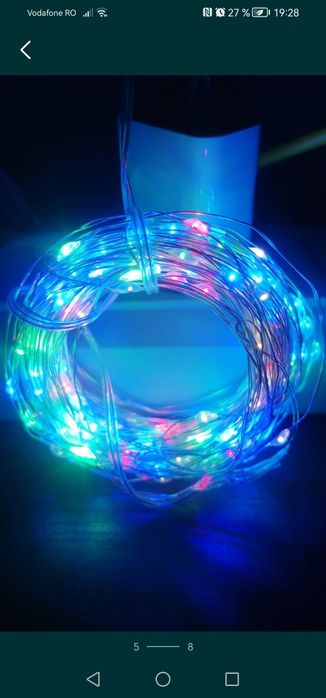 Lumini LED cu telecomanda cu 8 moduri, 20 m 200 LED-uri, pt decor, nou