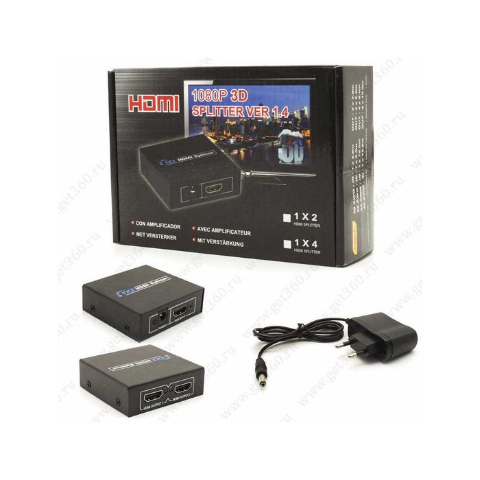 Сплиттер HDMI 1х2 1080p 2 порта