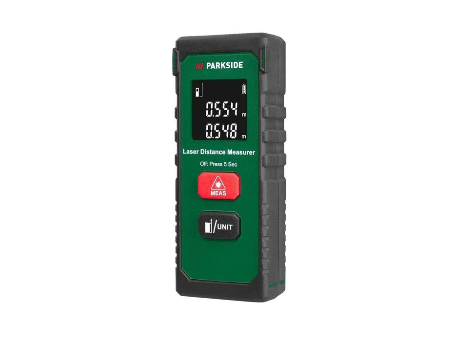 Telemetru cu laser PLEM PARKSIDE® ; nou sigilat, realizat in GERMANIA; are husa.