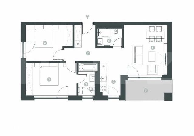 Apartament 3 camere, 65 mp, zona Centrala