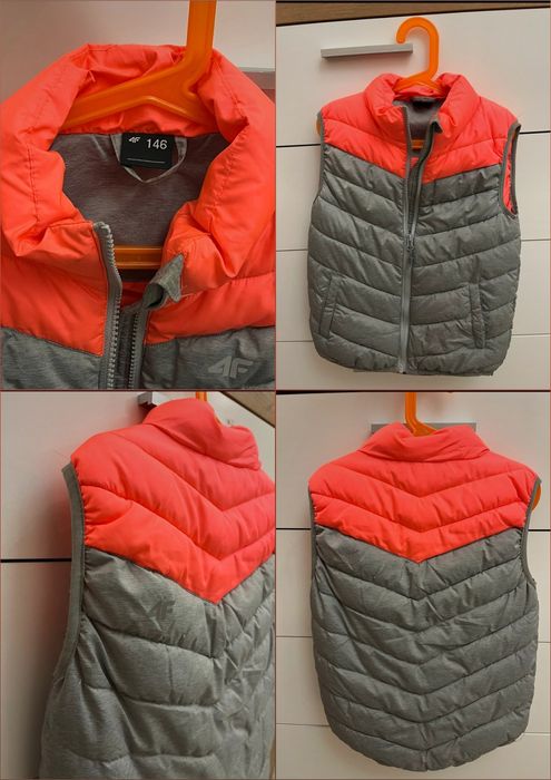 Vestă 4F fetiță, nouă, mărime 11 ani, roz cu gri.