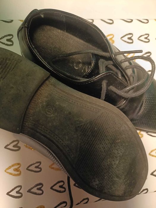 pantofi eleganți, negri din piele pentru băieți, măr. 30