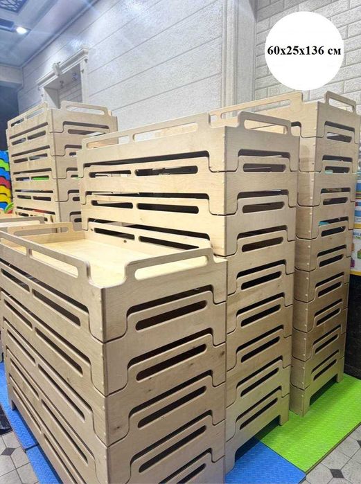 Кровать для детсадов Штабелируемые-60х25х136 см Доставка бесплатно