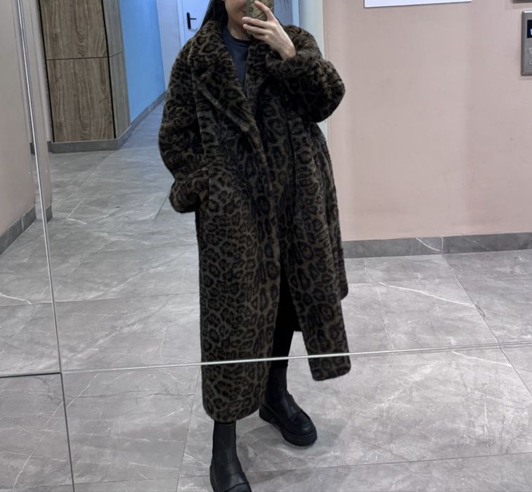 Шуба эко леопард