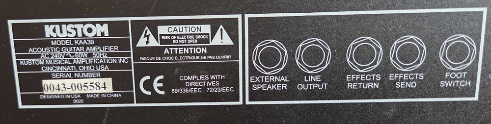 Amplificator chitară acustică Kustom KAA30 – 30W MOSFET