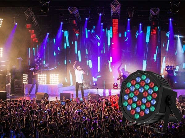Професионален акумулаторен LED Par прожектор, 36 RGB диода, 5000mAh батерия, дистанционно управление и DMX за сценично осветление