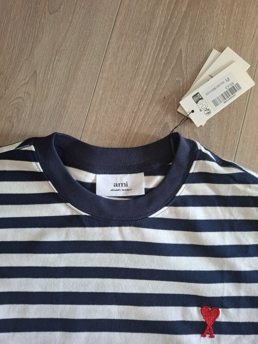 Tricou Ami cu dungi bleumarin