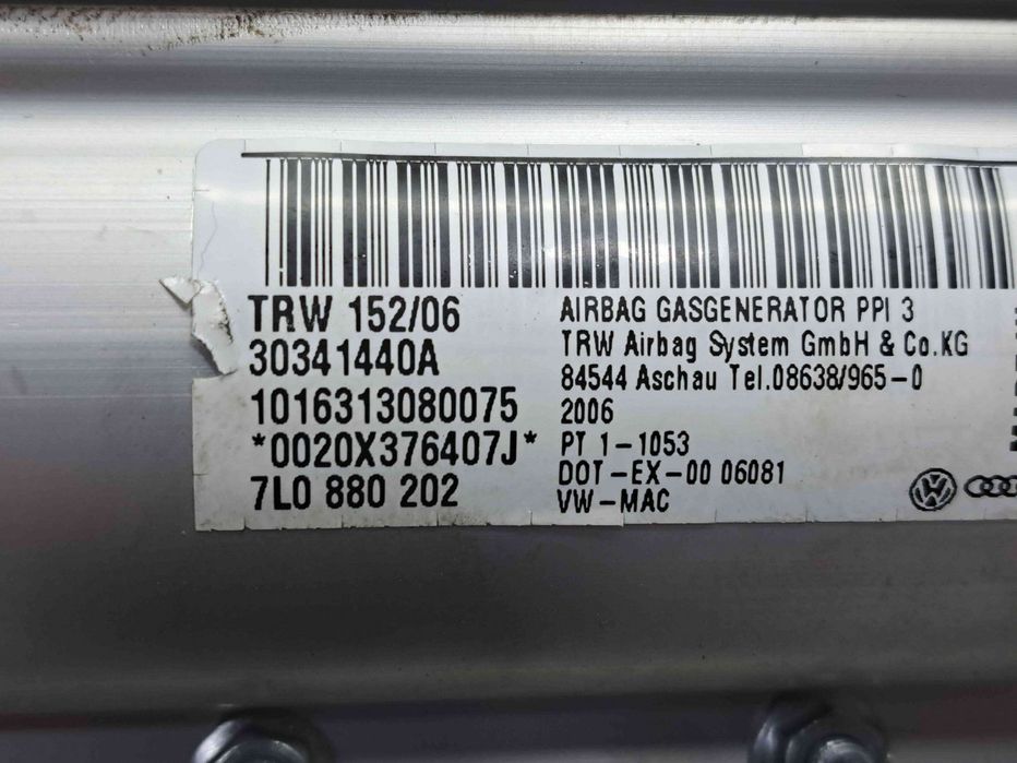 Airbag pasager Volkswagen Touareg (7LA, 7L6) [Fabr 2003-2010] 7L088020