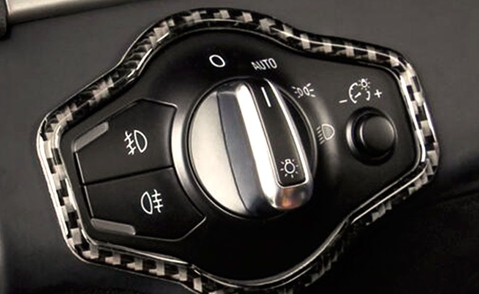 Ornament fibra carbon rama bloc lumini - Audi A4 (B8), A5, Q5