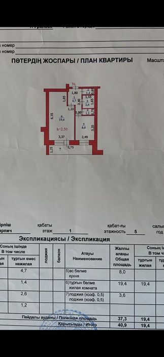 Продаю 1 ком 4 мкр 1990 год