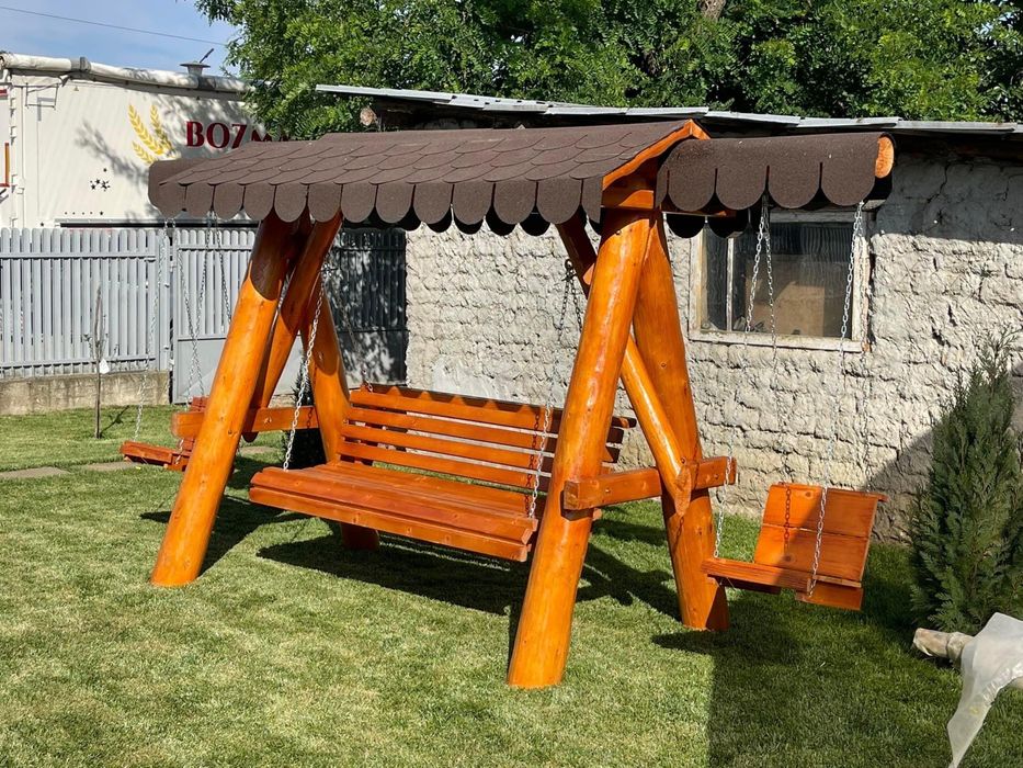 Leagan din lemn masiv / balansoar rustic