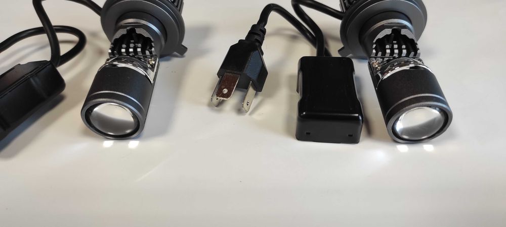 LED ЛЕД диодни крушки с лупа H4 Х4 12V - 24V 80W 12000LM