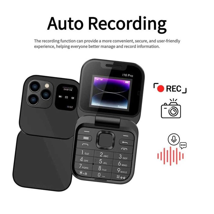 НОВА ЦЕНА 55лвСгъваем мобилен телефон i16 Pro – компактност!