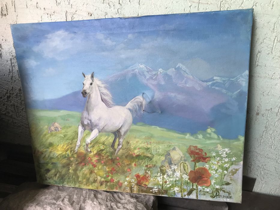 Картина холст масло с подписью