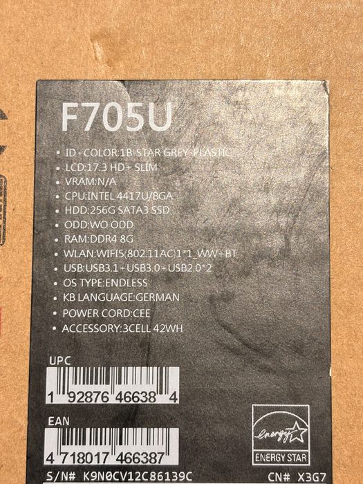 Vand Laptop Asus Vivo Book F705 U