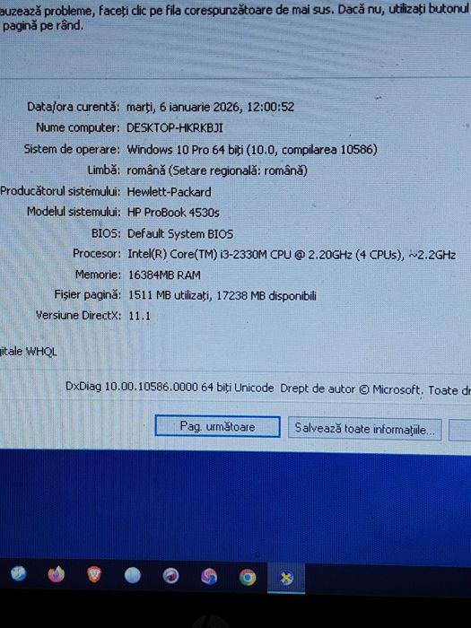 Laptop HP ProBook-453S, cu i3, 16Gb de RAM si SSD de 250Gb