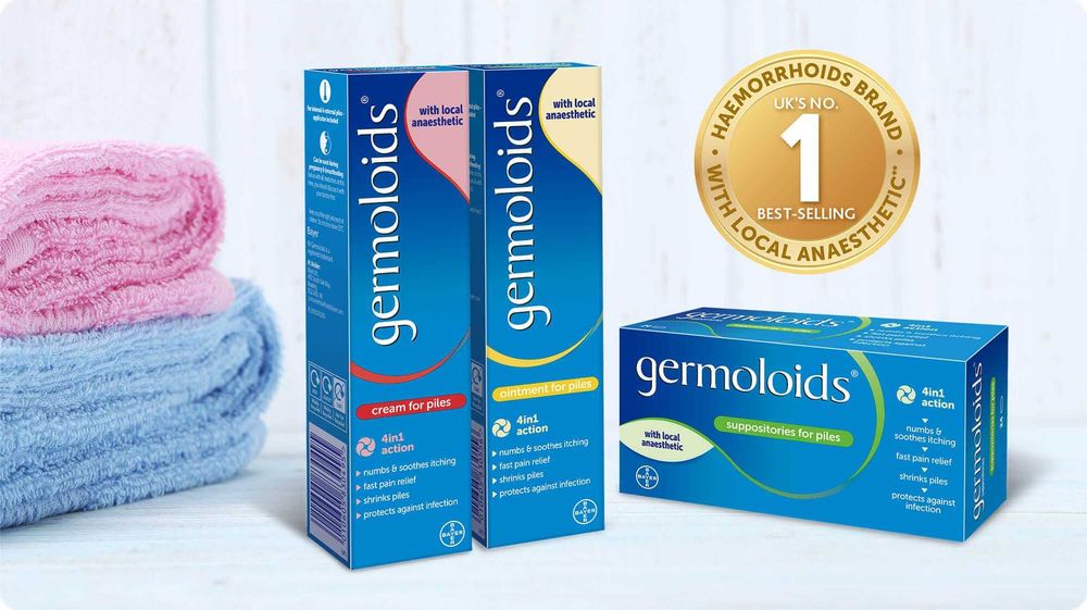 Germoloids Германия хемороиди МИГНОВЕНО ДЕЙСТВИЕ 4в1 Голяма опаковка