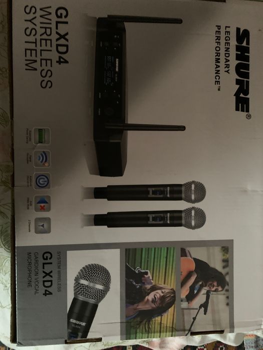 Vând set două microfoane shure GLX D4 noi