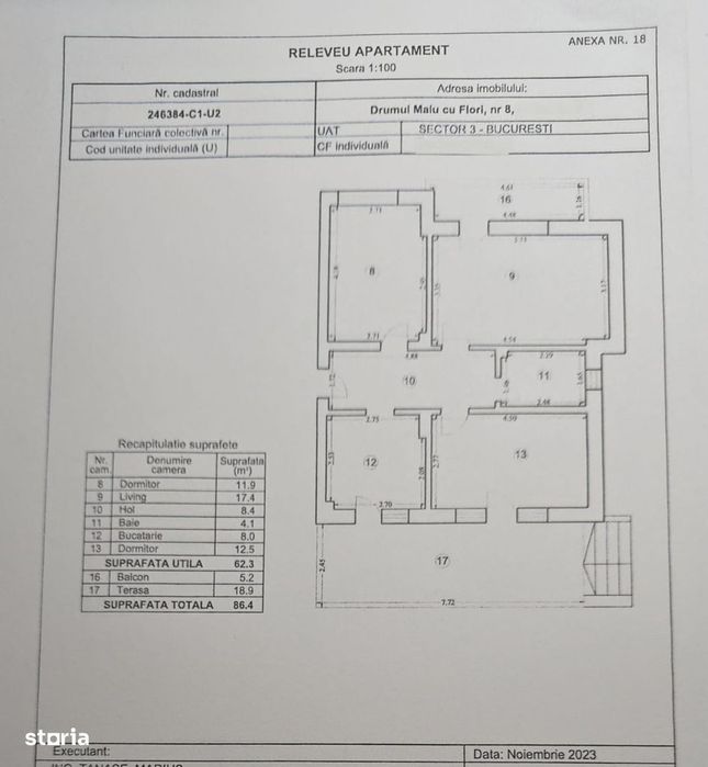 Vand apartament 3 camere cu gradina mare