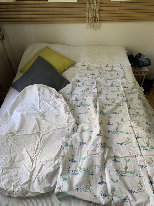 Кошарка+ бебешки матрак, спално бельо и чувалче за сън