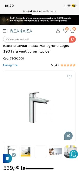 Vand baterie lavoar grohe logis 190