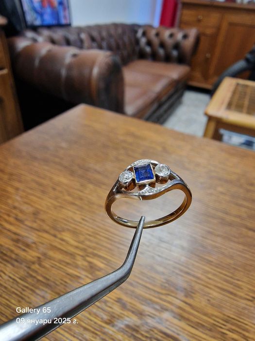 ‼️Златен Пръстен със Сапфир и Диаманти‼️ - Заложна къща Галерия 65