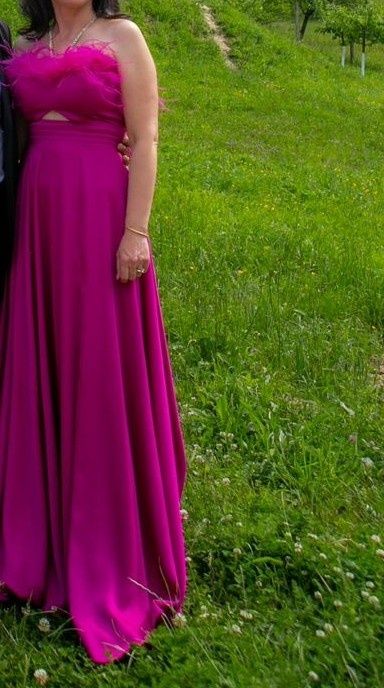 Rochie eleganta lunga,culoare roz magenta