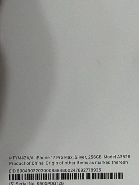 Iphone 17 pro Max yangi