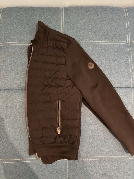 Moncler Padded Crêpe Cotton Zip-Up Cardigan