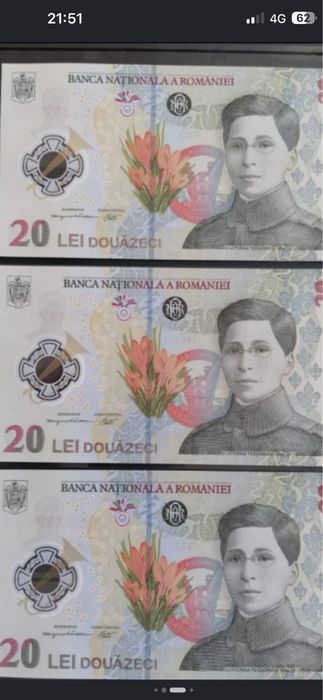 Bancnote de 20 RON Ecaterina Teodoroiu!