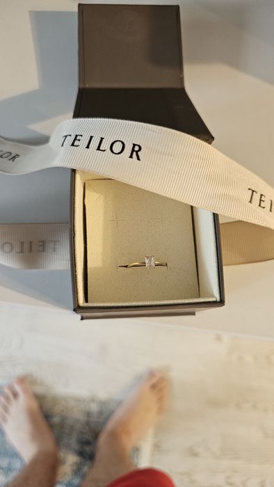 Inel de logodnă TEILOR din aur 14K (585) cu piatră - Cutie originală