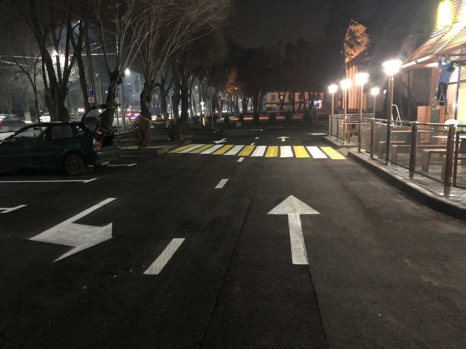 Разметка дорог и пешеходов