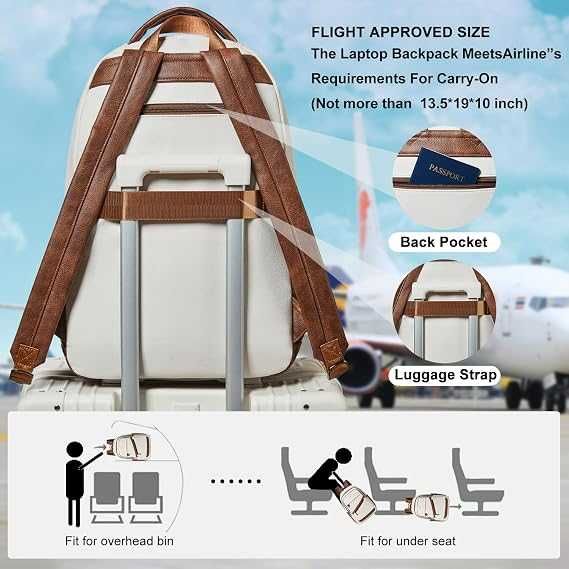 Rucsac școlar pentru femei LATMAP, 43L, din piele poliuretanică (PU)