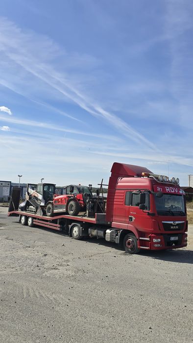 Platforma Transport Utilaje Grele Tractari Auto Recuperator Camioane Dube Trailer Buldoexcavatoare Tractoare Combine Microbuze Autoutilitare DEx12 A1