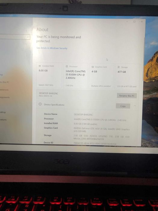 Leptop acer nitro 5