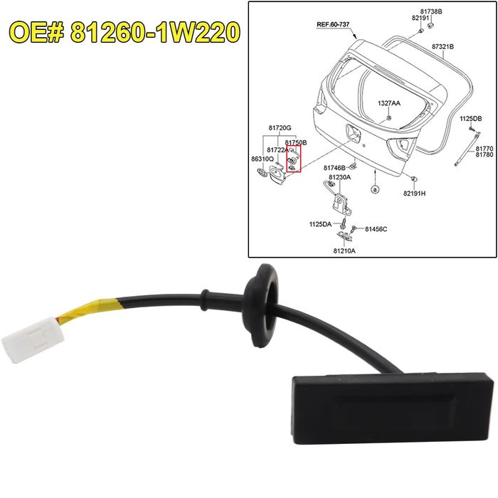 Бутон за отваряне на багажника за Kia Rio Pride, Picanto TB