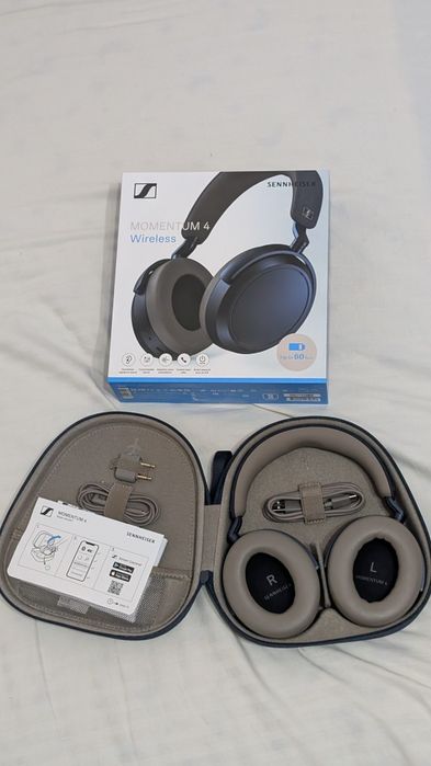 (NOI, neutilizate) Casti SENNHEISER Momentum 4 Wireless, Bluetooth, Over-Ear, Microfon, Noise Cancelling, Denim