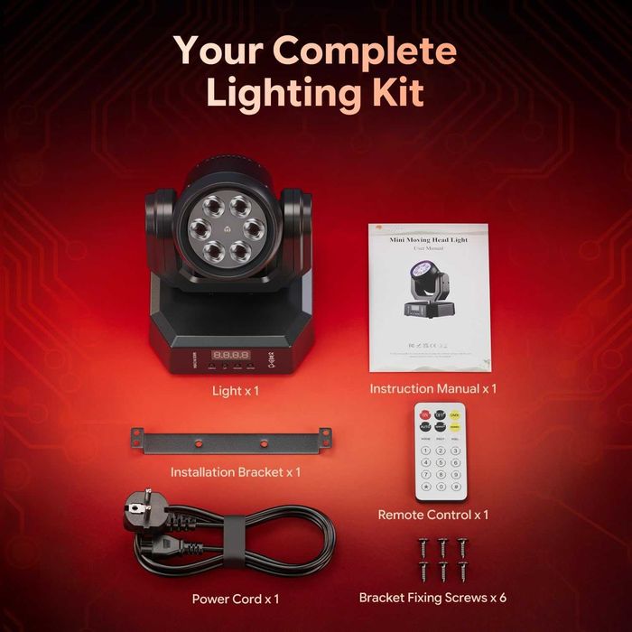 LED Disco de 30 W cu telecomandă, LED RGBW 6 în 1 pentru scenă, lumini de petrecere DJ DMX512 stroboscop disco