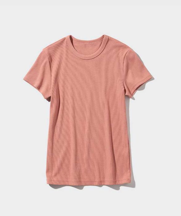 Новая женская мягкая ребристая футболка UNIQLO М и L разм зел роз Дост
