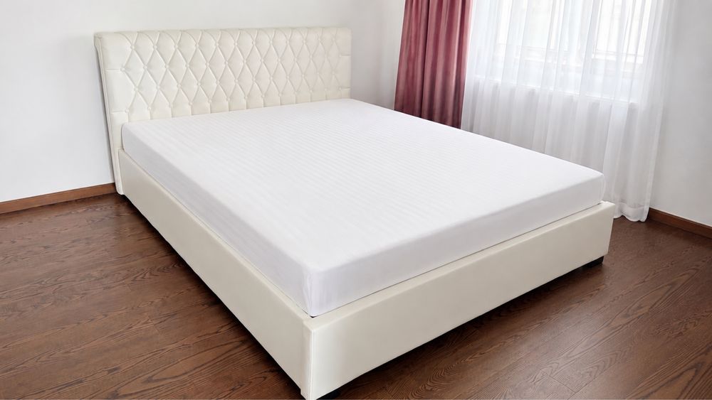 Pat piele cologica 16x200 cu saltea foarte buna